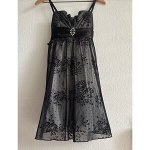 Y2K City Triangles Babydoll Dress Small Black Whimsigoth Fairy Goth XS holiday